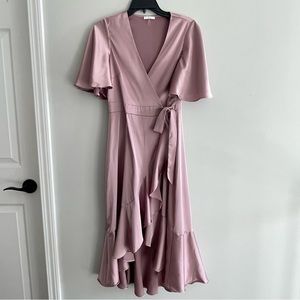 Soprano lavender satin wrap dress